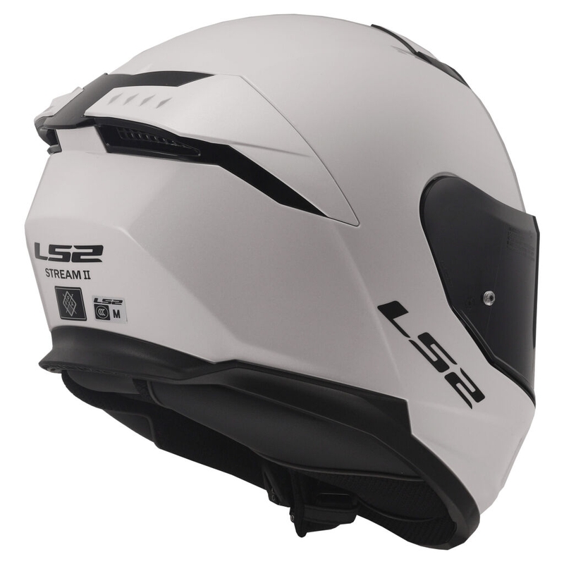 LS2 FF808 Stream II casco moto integrale bianco lucido