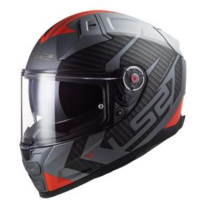 LS2 FF811 Vector II Splitter casco moto integrale grigio titanio rosso