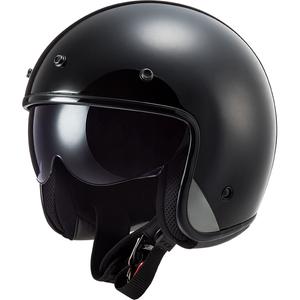 Casco moto aperto LS2 OF601 Bob II Solid nero opaco