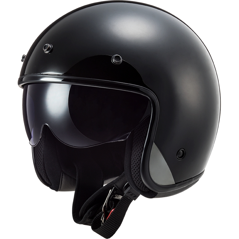 Casco moto aperto LS2 OF601 Bob II Solid nero opaco