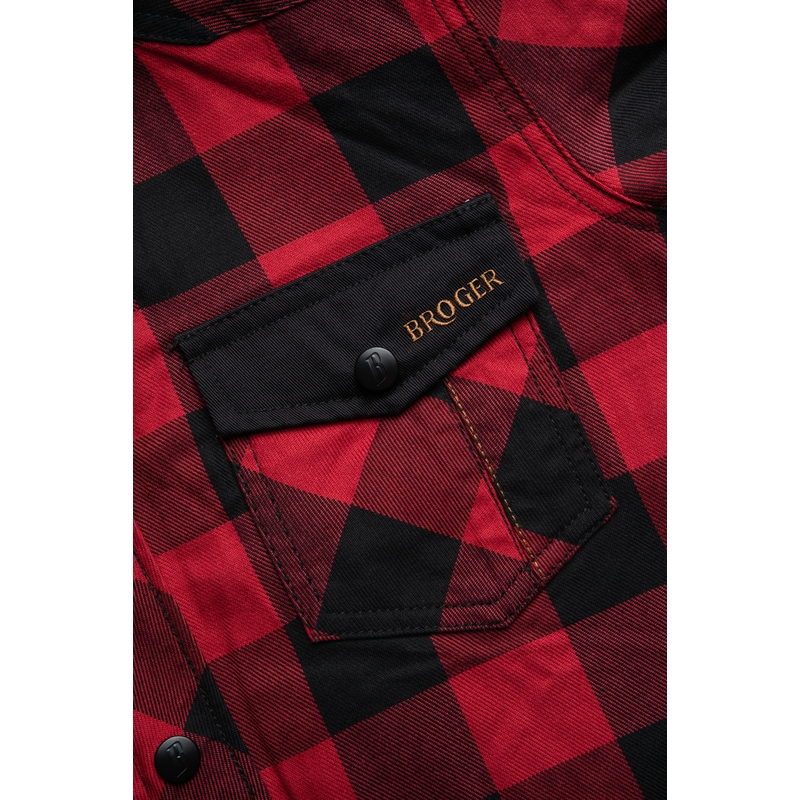 Camicia moto donna BROGER Alaska nero-rosso Saldi