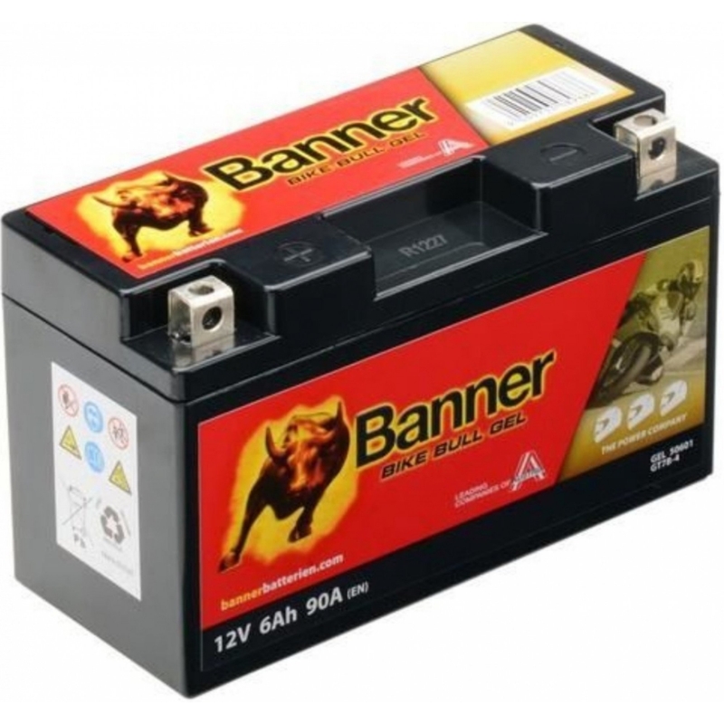 Batteria al gel Banner Bike Bull Gel 12V, YT7B-4, YT7B-BS, 6AH, 90A