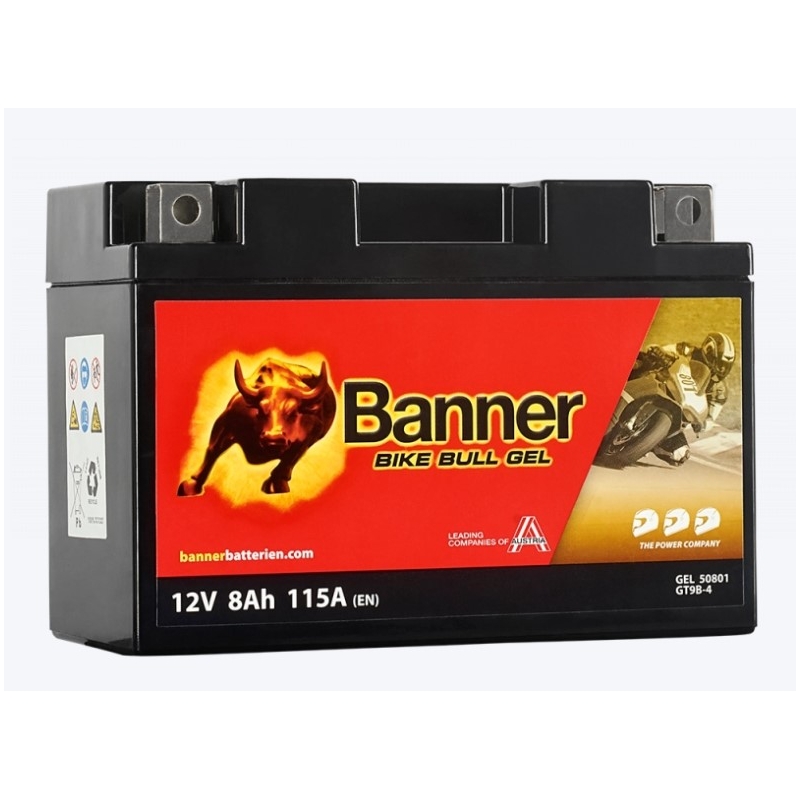 Batteria al gel Banner Bike Bull Gel 12V, YT9B-4, 8AH, 115A