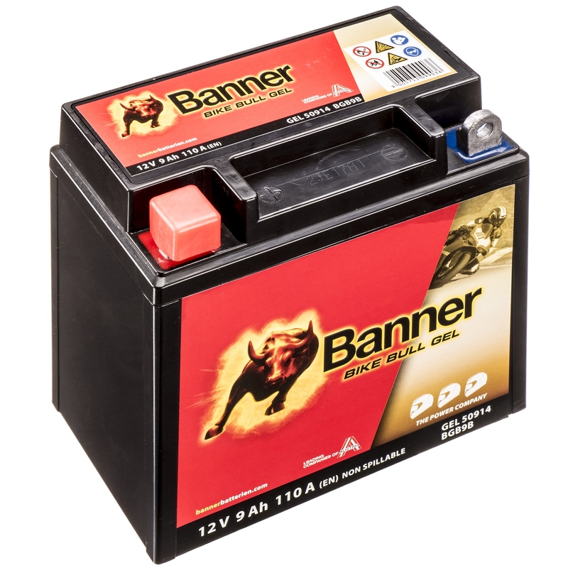 Batteria al gel Banner Bike Bull Gel 12V, YB9-B, 9AH, 90A
