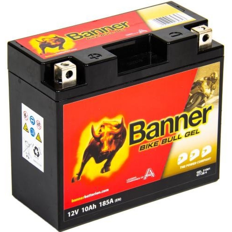 Batteria al gel Banner Bike Bull Gel 12V, YT12B-4, YT12B-BS, 10AH, 185A