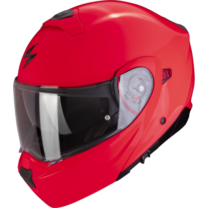 Casco moto apribile Scorpion EXO-930 EVO Solid fluo rosso