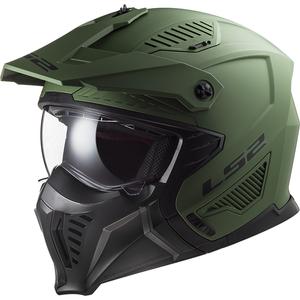 Casco moto trial LS2 OF606 Drifter Verde solido opaco