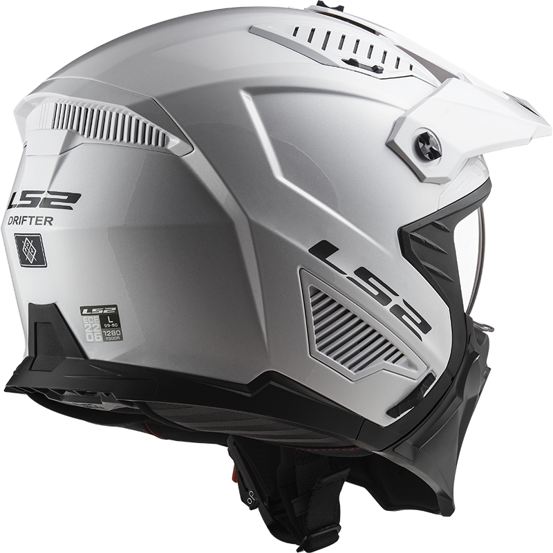 Casco da moto da trial LS2 OF606 Drifter Bianco pieno