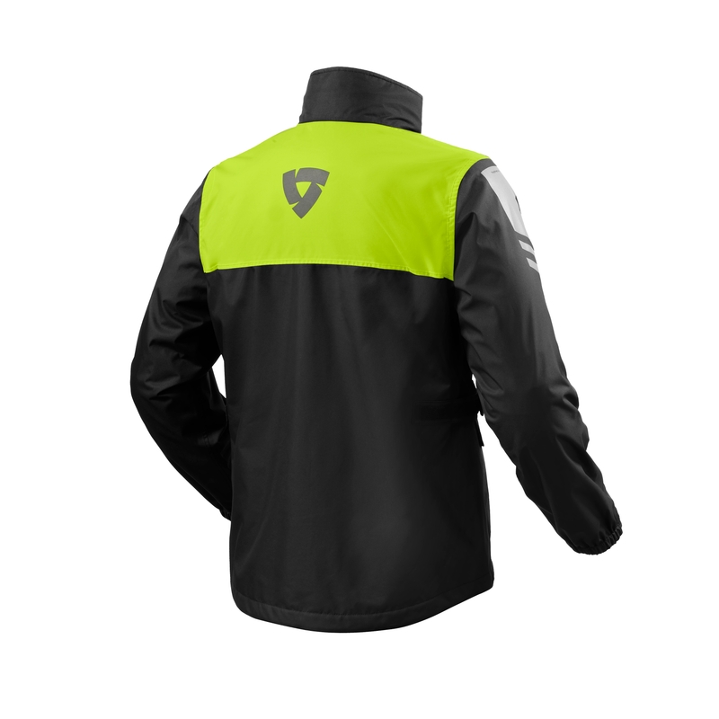 Giacca antipioggia da moto Revit Nitric 4 H2O nero-giallo fluo