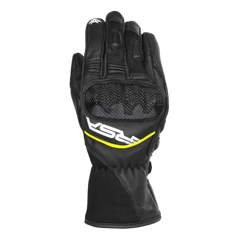 Guanti da moto RSA Airvent 2 nero-bianco-giallo fluo