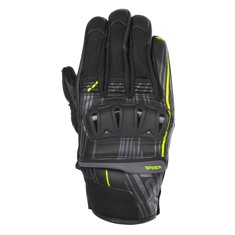 Guanti da moto RSA Sprint nero-giallo fluo
