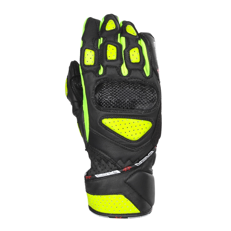 Guanti da moto da donna RSA RX2 nero-giallo fluo