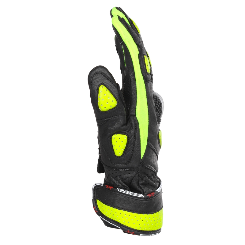 Guanti da moto da donna RSA RX2 nero-giallo fluo