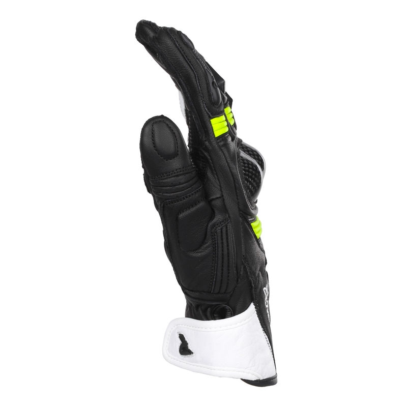 Guanti da moto da donna Street Racer STR nero-giallo fluo