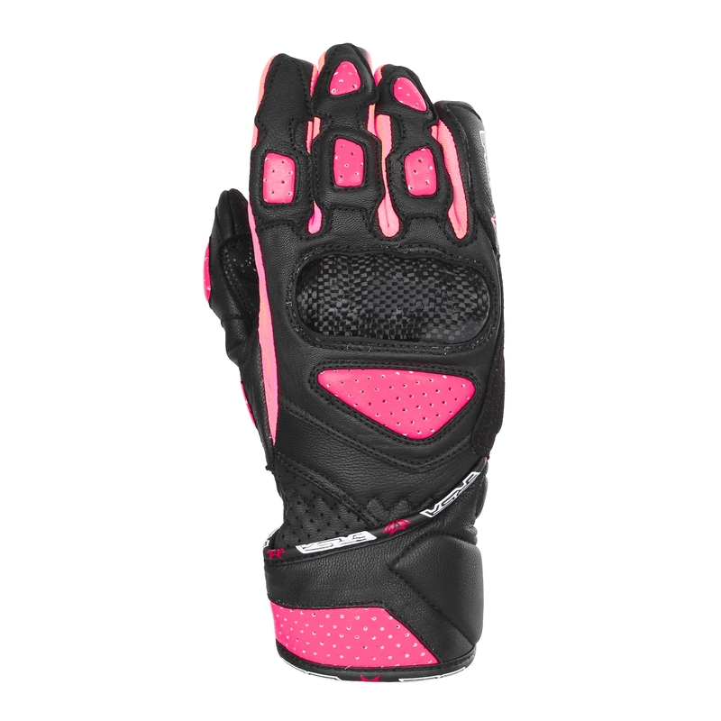 Guanti da moto da donna RSA RX2 nero e rosa