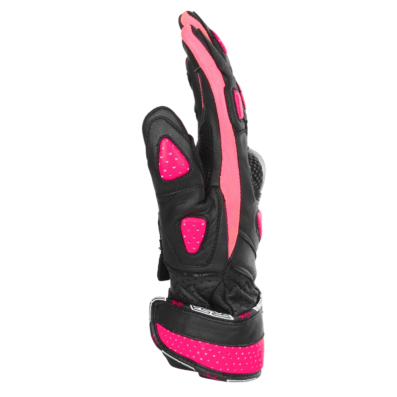 Guanti da moto da donna RSA RX2 nero e rosa