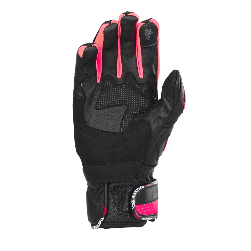 Guanti da moto da donna RSA RX2 nero e rosa