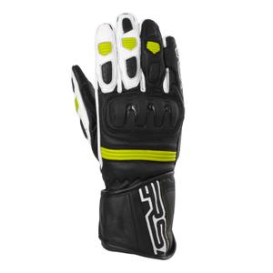 Guanti da moto RSA Gappa 2 nero-bianco-giallo fluo