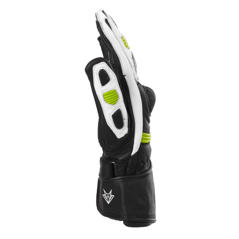 Guanti da moto RSA Gappa 2 nero-bianco-giallo fluo