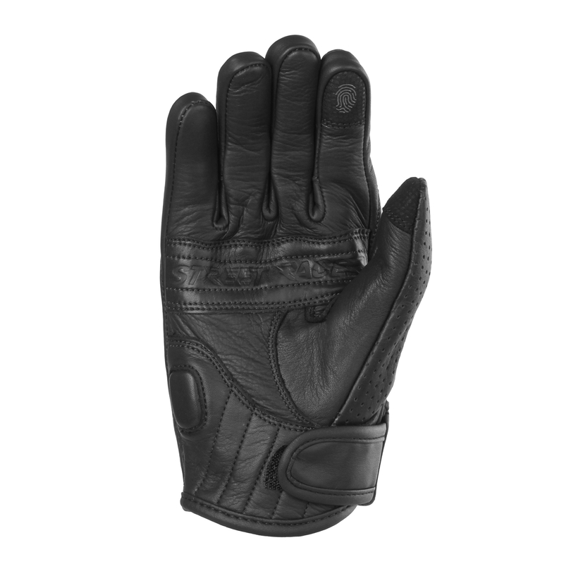 Guanti moto Street Racer Striker 2 nero perforato