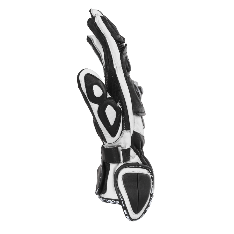 Guanti da moto Street Racer Virus 2 bianchi e neri