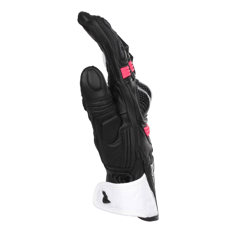 Guanti moto donna Street Racer STR nero, bianco e rosa