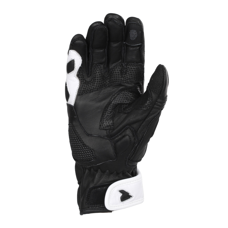Guanti moto donna Street Racer STR nero, bianco e rosa