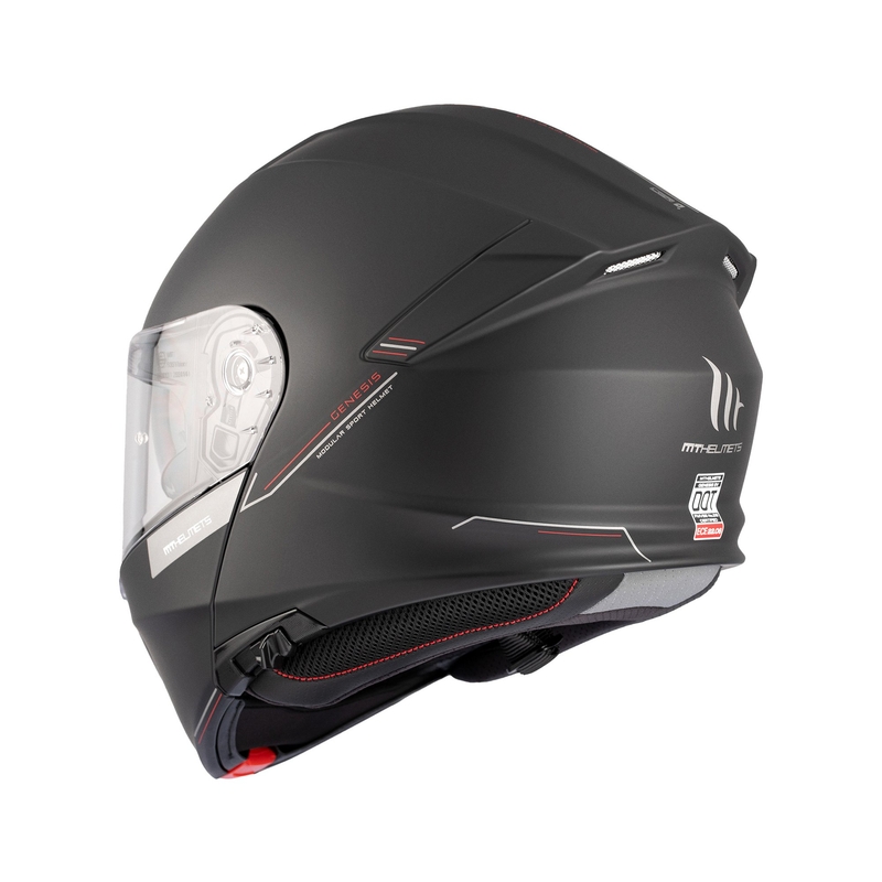 Casco moto MT Genesis SV Solid A1 nero opaco ribaltabile
