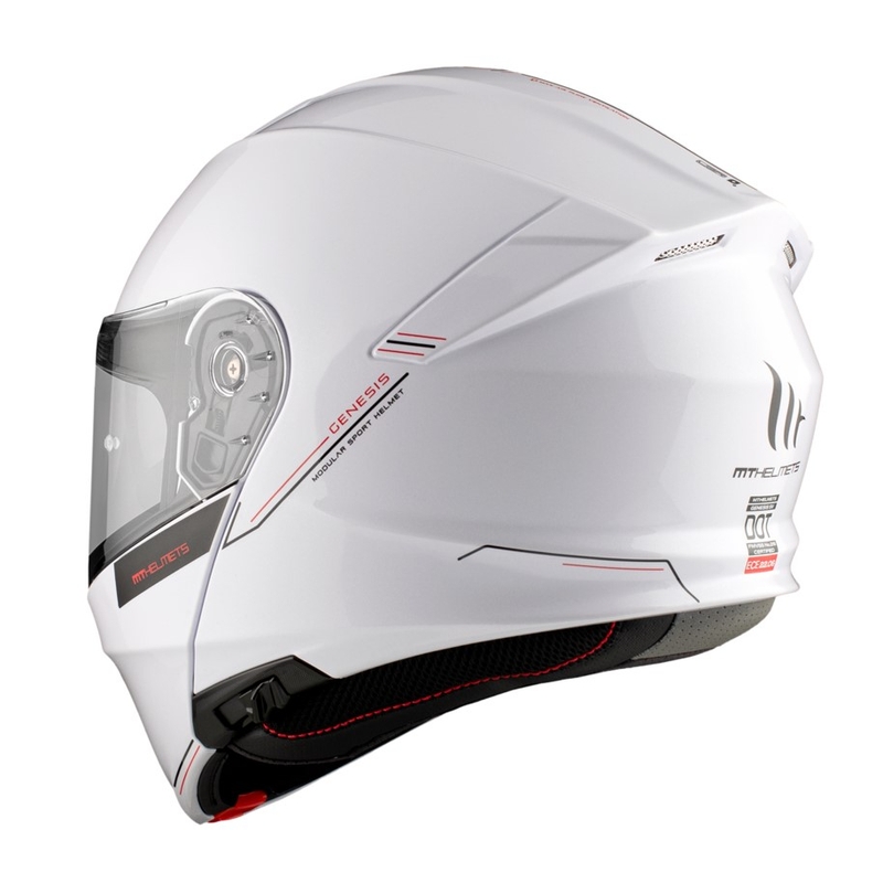 Casco moto MT Genesis SV Solid A0 bianco lucido