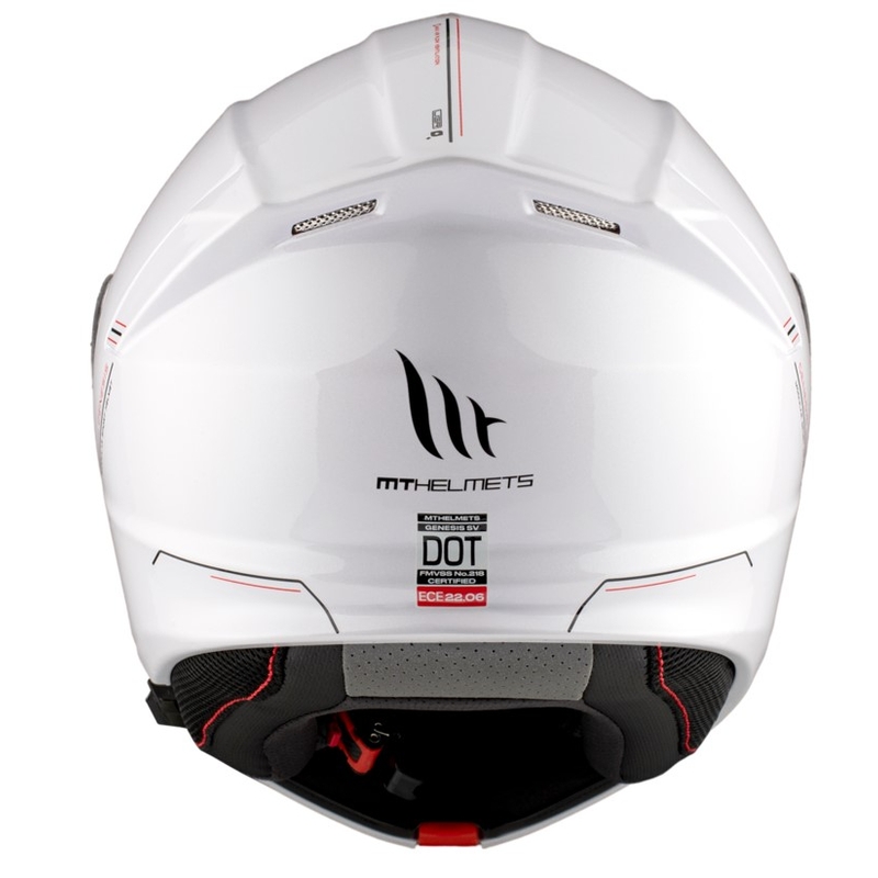 Casco moto MT Genesis SV Solid A0 bianco lucido