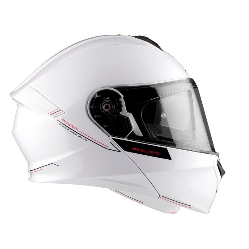 Casco moto MT Genesis SV Solid A0 bianco lucido
