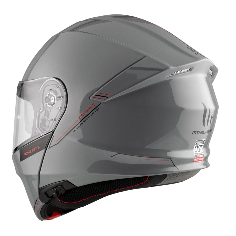 Casco da moto modulare MT Genesis SV Solid A12 grigio lucido