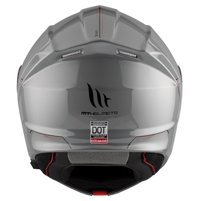 Casco da moto modulare MT Genesis SV Solid A12 grigio lucido