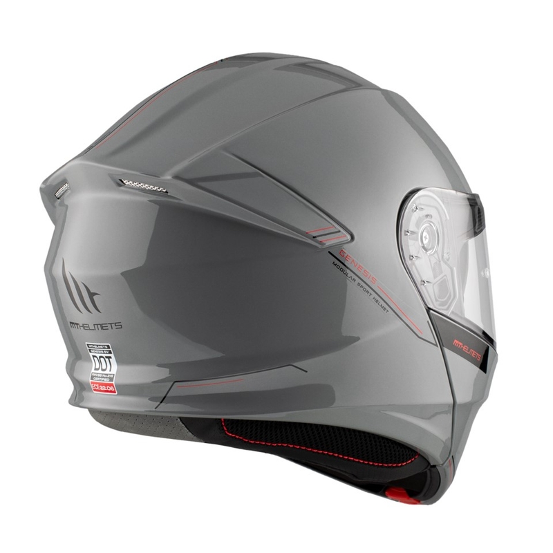 Casco da moto modulare MT Genesis SV Solid A12 grigio lucido