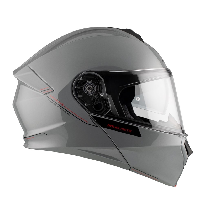 Casco da moto modulare MT Genesis SV Solid A12 grigio lucido