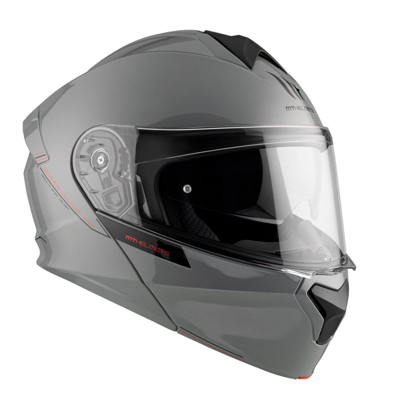 Casco da moto modulare MT Genesis SV Solid A12 grigio lucido