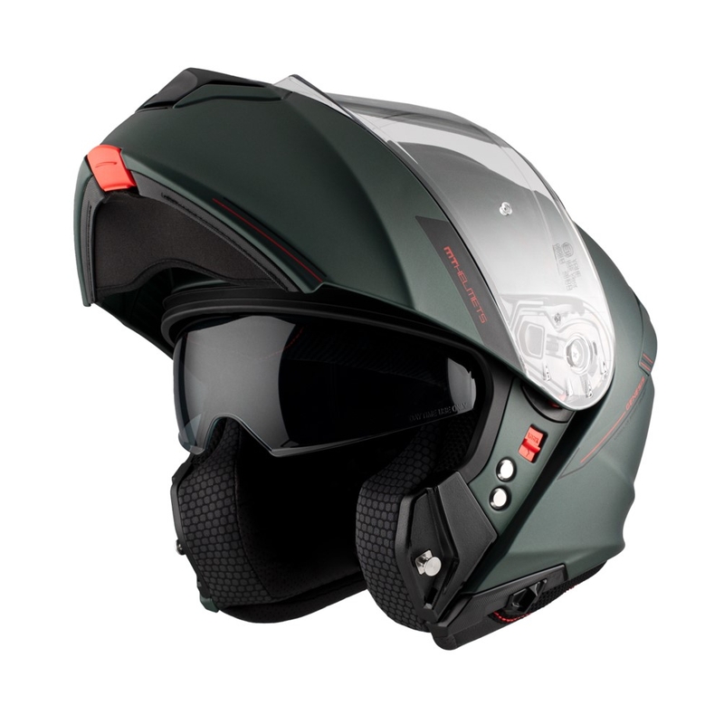 Casco moto apribile MT Genesis SV Solid A6 verde opaco