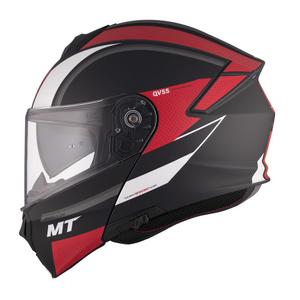 Casco moto MT Genesis SV Cave A5 nero-bianco-rosso opaco ribaltabile