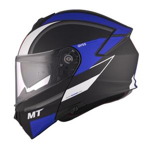 Casco moto MT Genesis SV Cave A7 nero-bianco-blu opaco ribaltabile