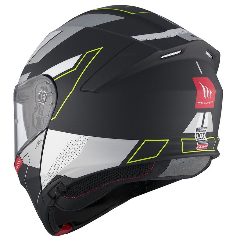 Casco moto MT Genesis SV Talo B2 nero-grigio-giallo fluo opaco ribaltabile Saldi