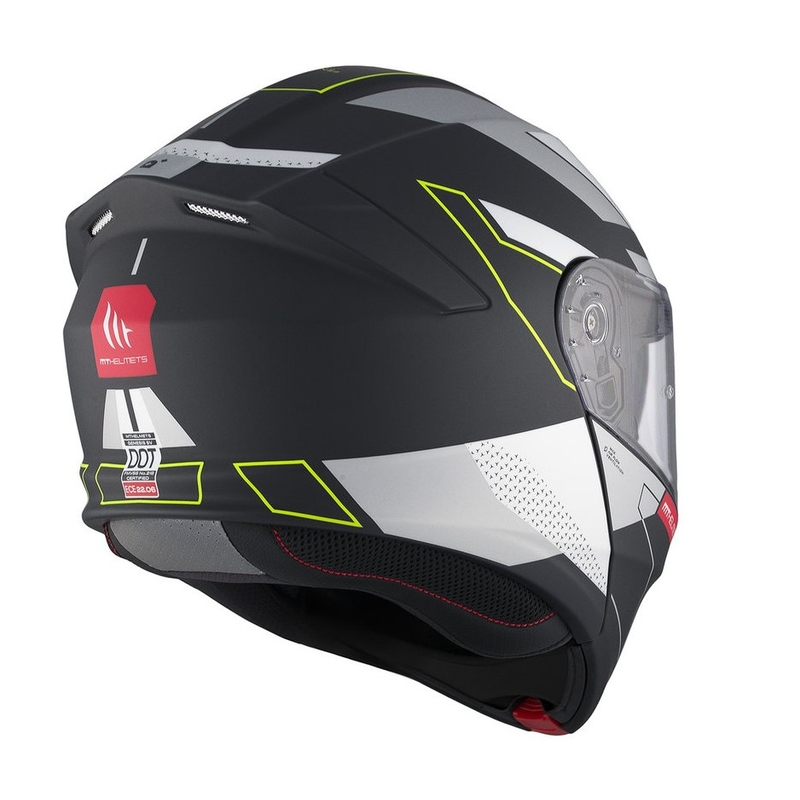 Casco moto MT Genesis SV Talo B2 nero-grigio-giallo fluo opaco ribaltabile Saldi