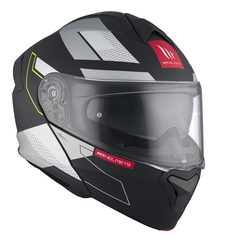 Casco moto MT Genesis SV Talo B2 nero-grigio-giallo fluo opaco ribaltabile Saldi