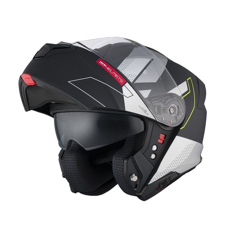 Casco moto MT Genesis SV Talo B2 nero-grigio-giallo fluo opaco ribaltabile Saldi