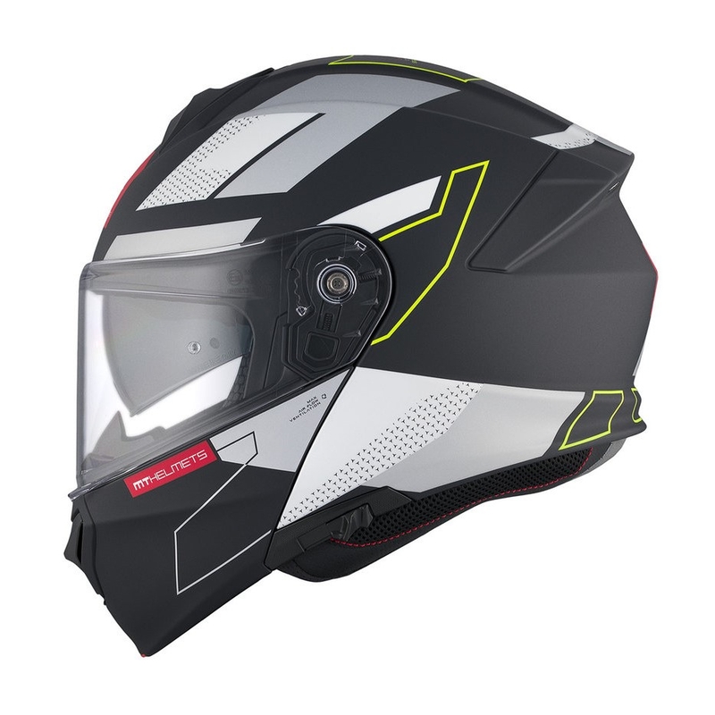 Casco moto MT Genesis SV Talo B2 nero-grigio-giallo fluo opaco ribaltabile Saldi