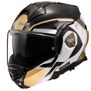 LS2 FF901 Casco moto pieghevole Advant X Metryk nero-bianco-oro