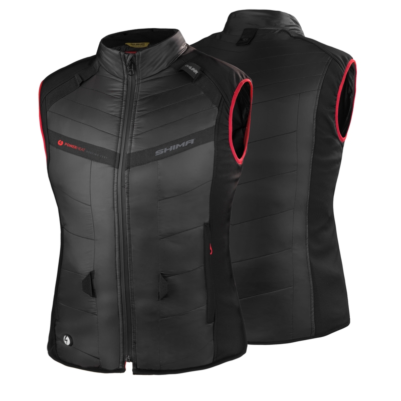 Gilet Shima Powerheat donna nero-rosso