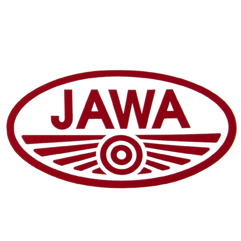 Adesivo JAWA con bordo rosso