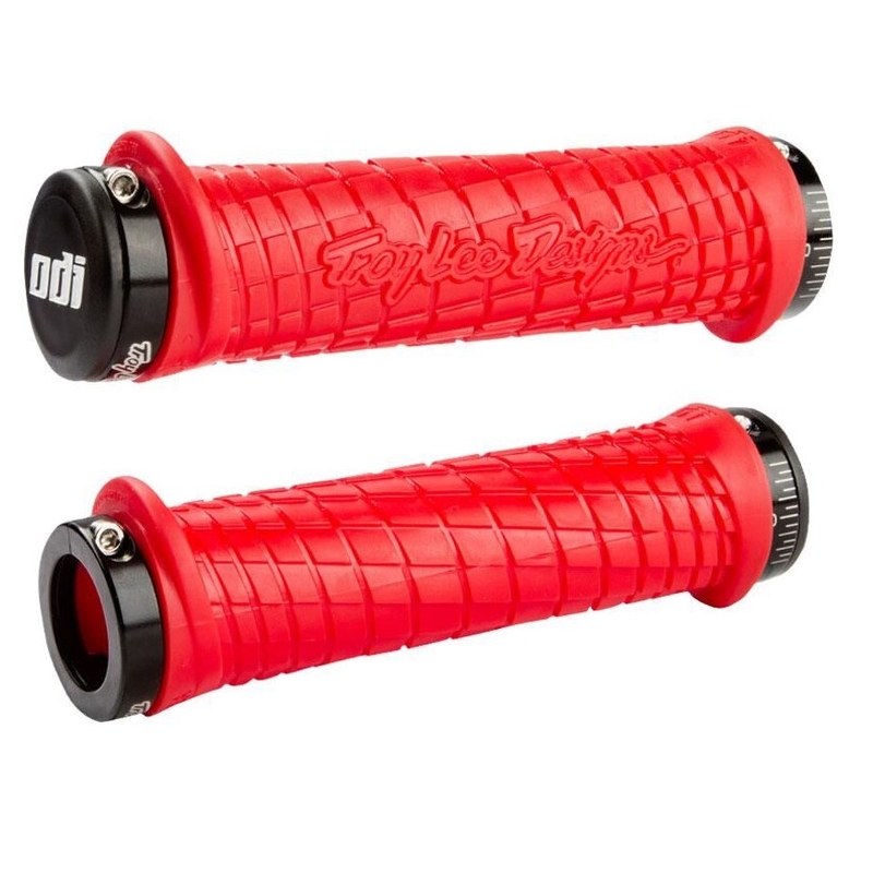 Manopole ODI TROY LEE DESIGNS SIGNATURE ATV LOCK-ON rosso e nero