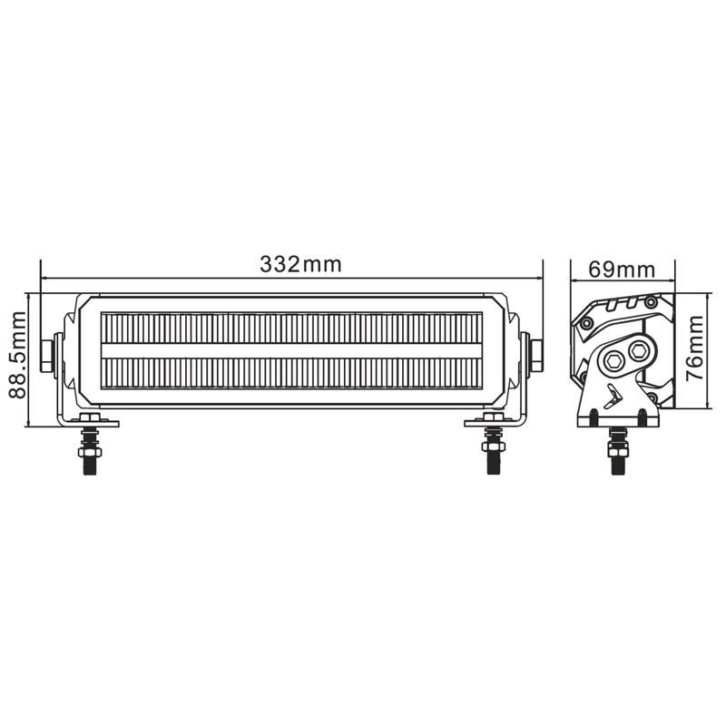 Rampa luminosa a LED SHARK LED LIGHT BAR EU OMOLOGATA OSRAM 12", 60W