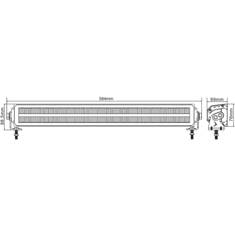 BARRA LUMINOSA A LED SHARK OMOLOGATA EU OSRAM 22", 108W